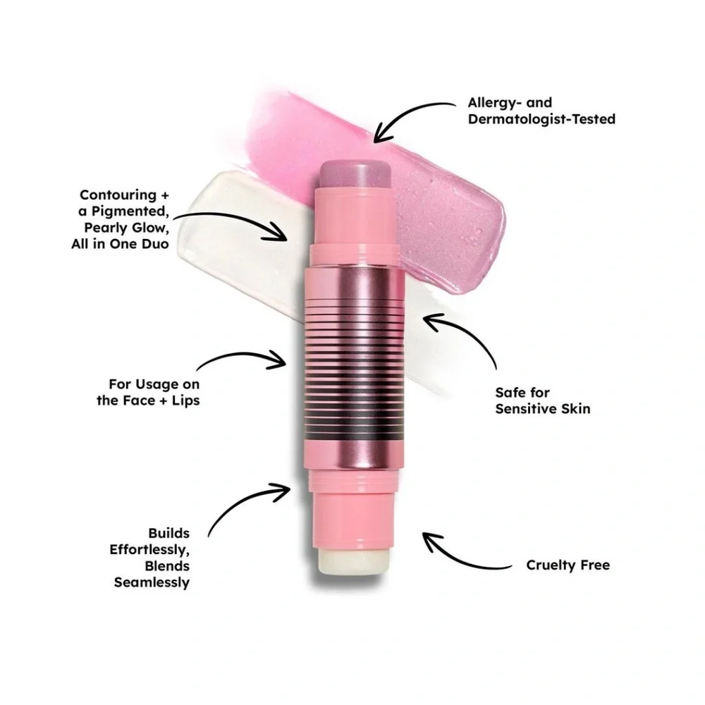 DIBS Beauty GlowTour Duo pH Blush + Contour Stick, Aura (0.34 oz) - Vegan / NIB